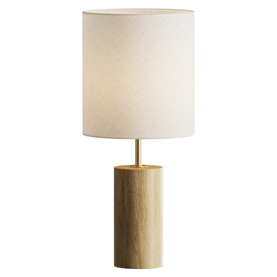 Adesso Wood Column Modern Table Lamp - Image 2