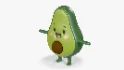 Avocado Cartoon 3D Character - Thumbnail 5