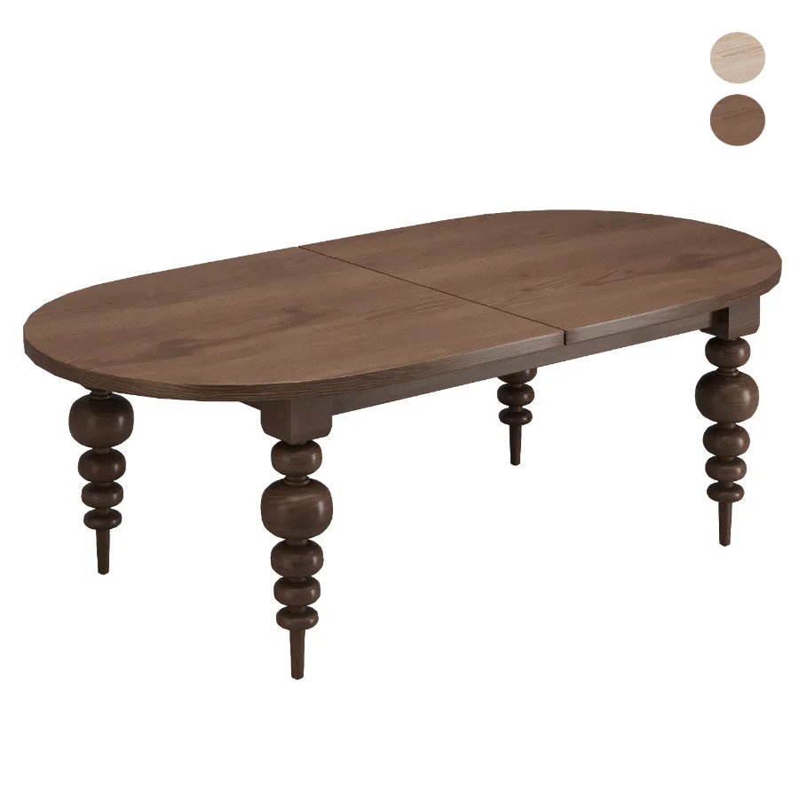 Oval extendable dining table - Image 3