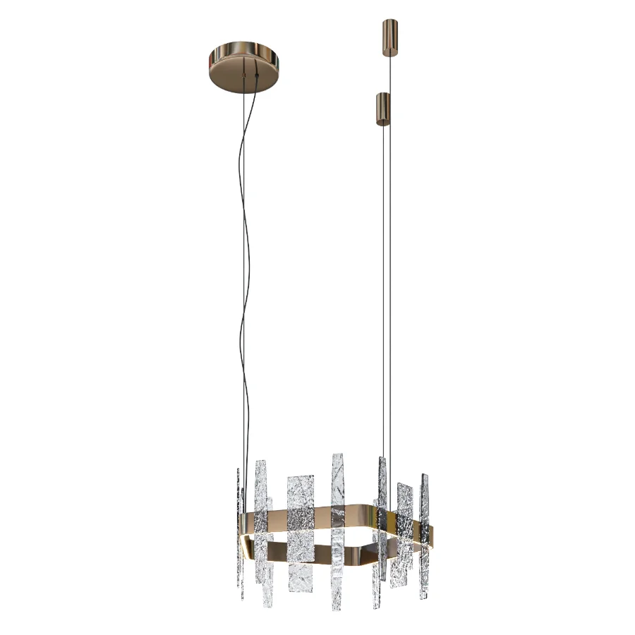 Forest Glass and Brass Chandelier - Image 2