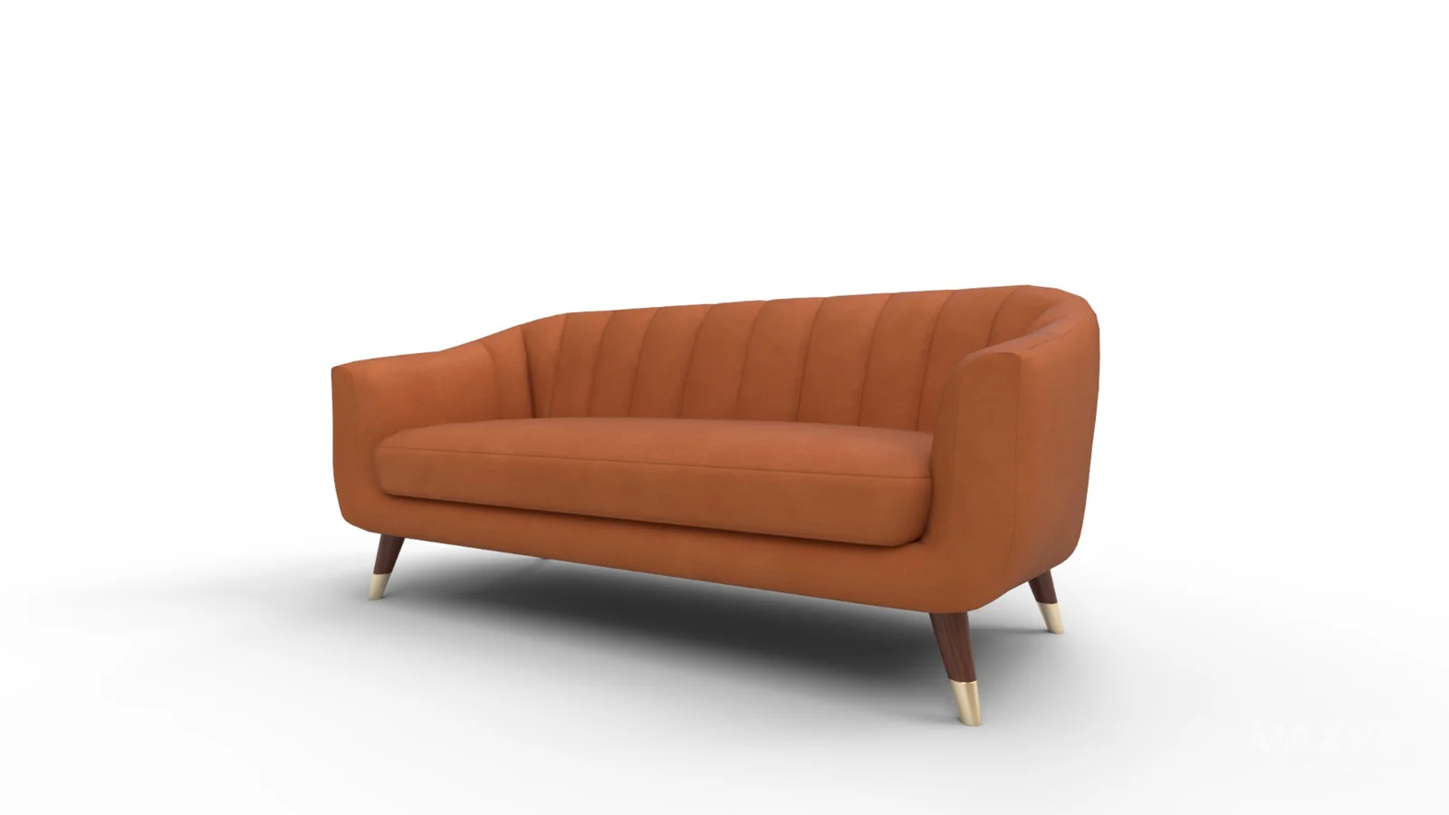 Steffan Wide Velvet Flared Arm Sofa - Image 7