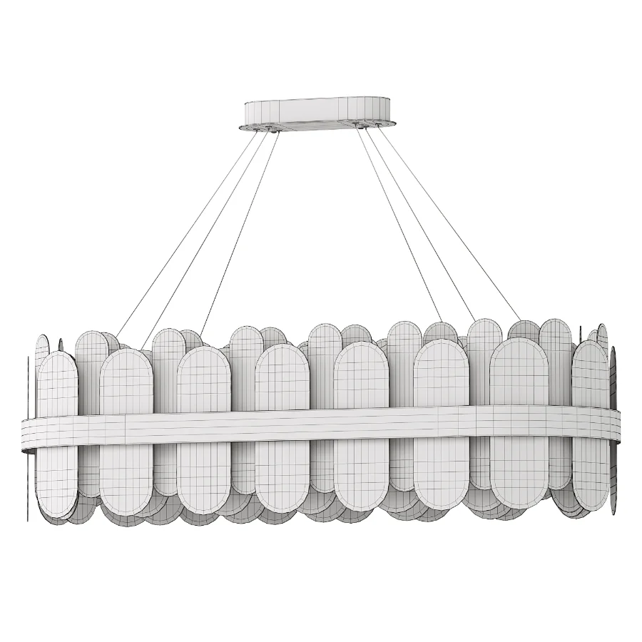 Modern Gold Rectangular Crystal Chandelier - Image 3
