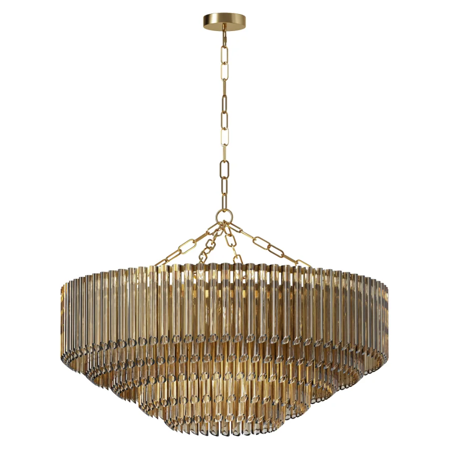 Petalia Wide Brass Chandelier - Image 4