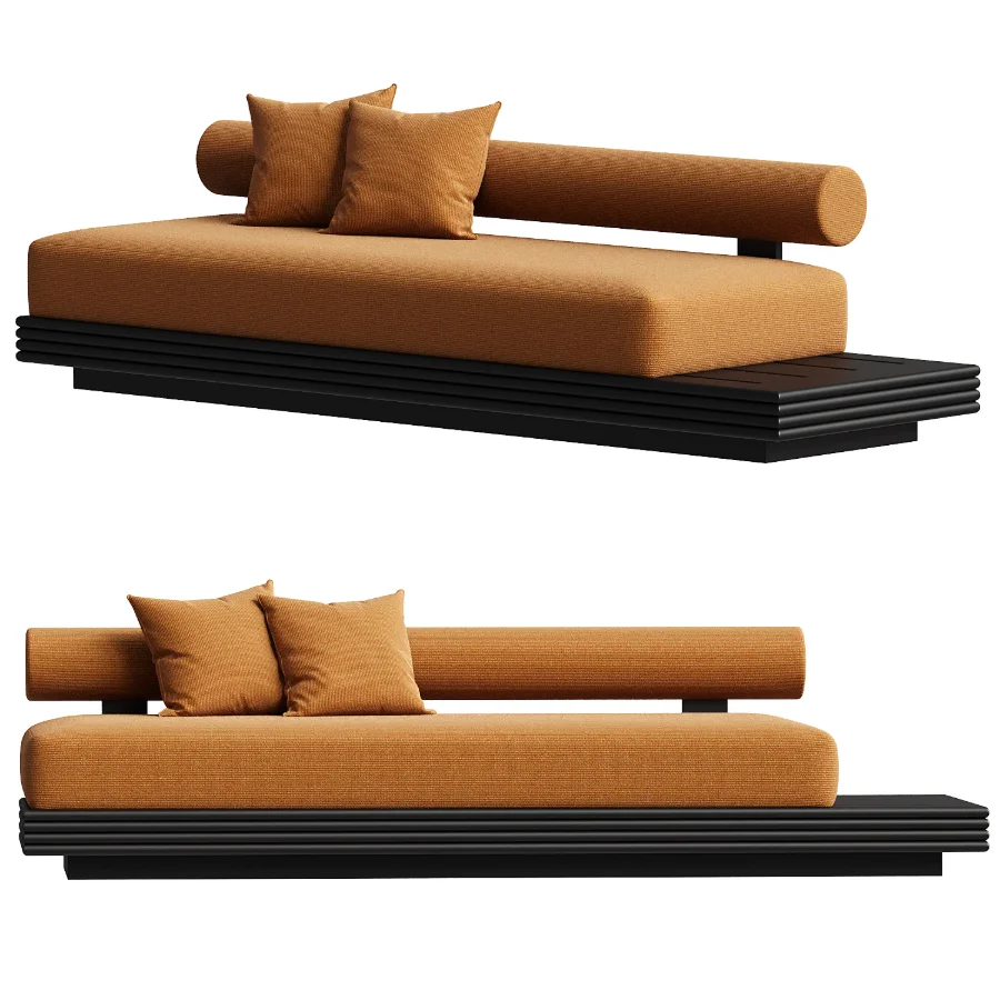 Collins Aluminum 3 Seat Armless Sofa - Image 3