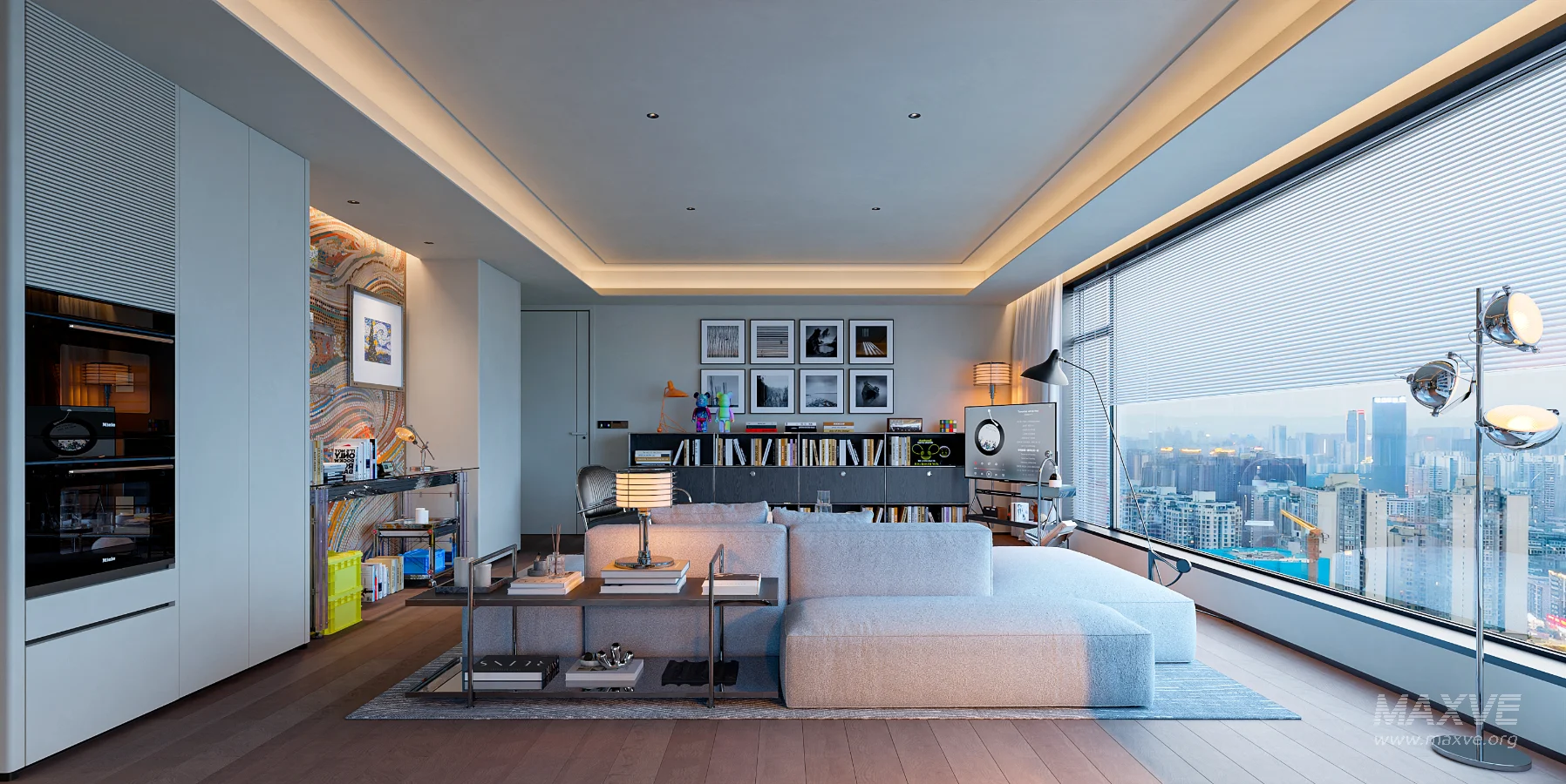 Modern living room and dining room interior scene - Image 5
