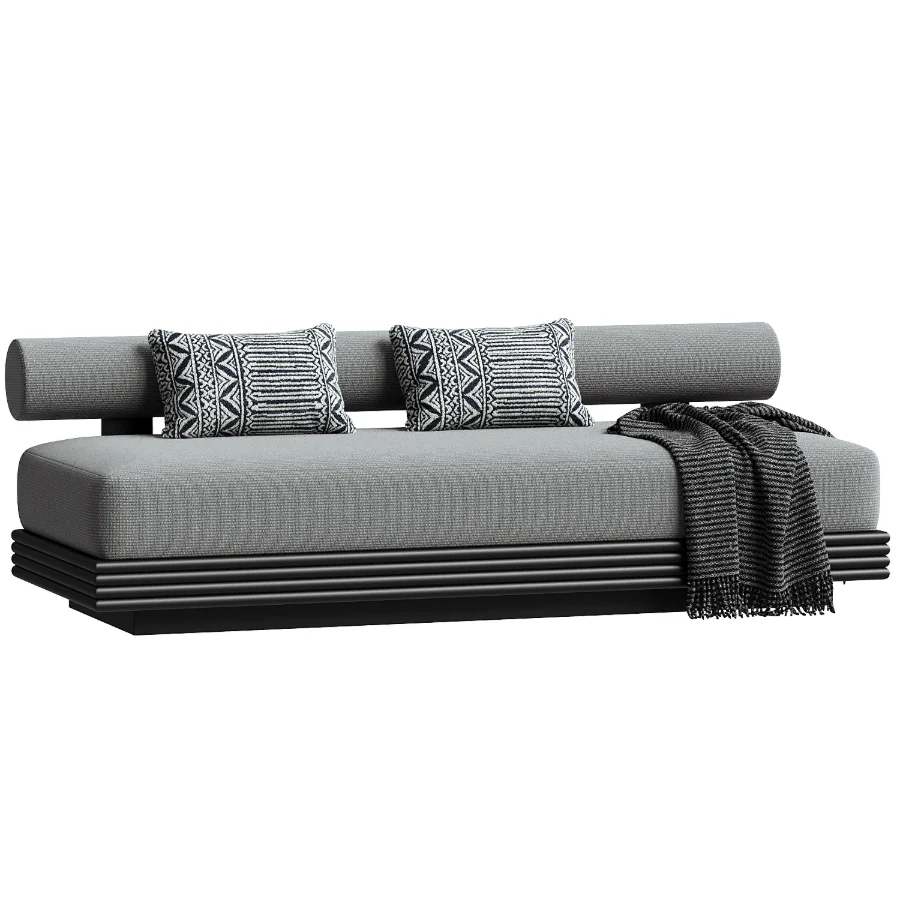 Collins Aluminum 2 Seat Armless Sofa - Image 3