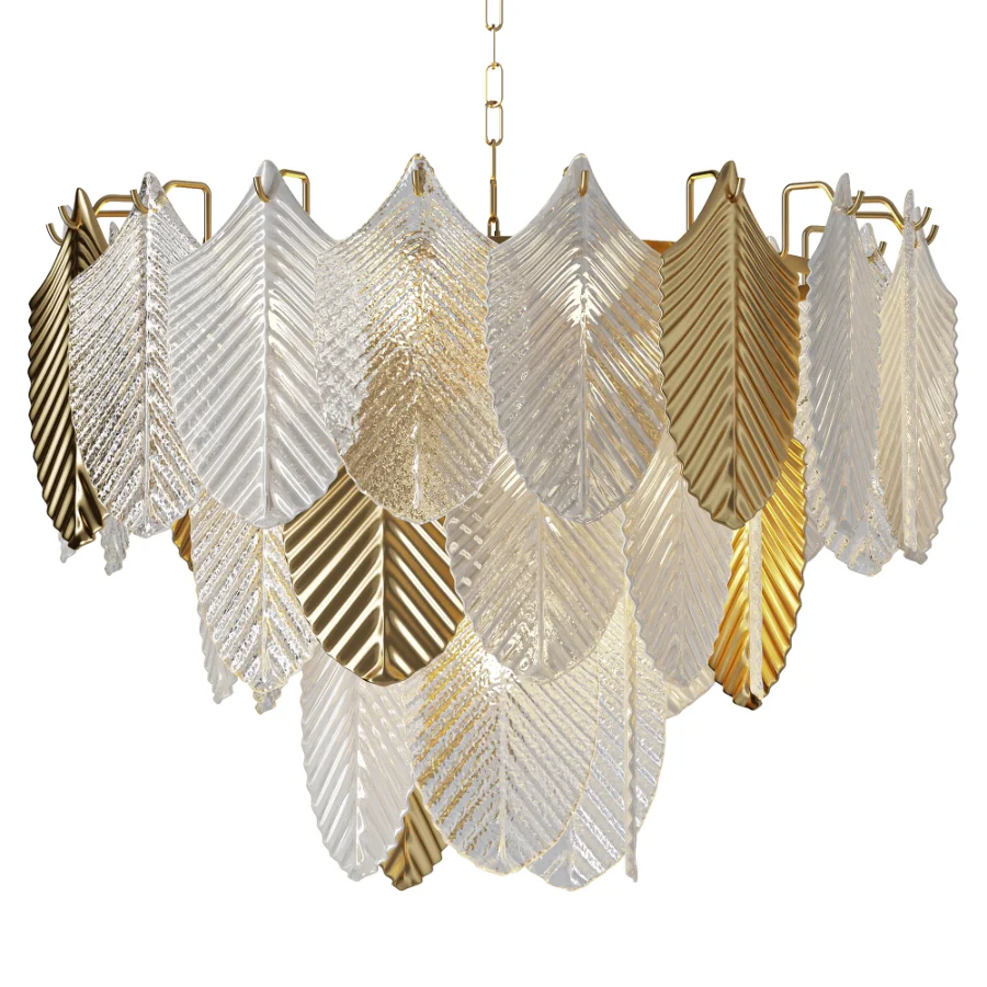 Freya Hloya Gold Glass Pendant Chandelier Dzin la la - Image 1