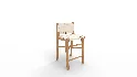 Taj White Leather Strap Bar Stool - Thumbnail 5