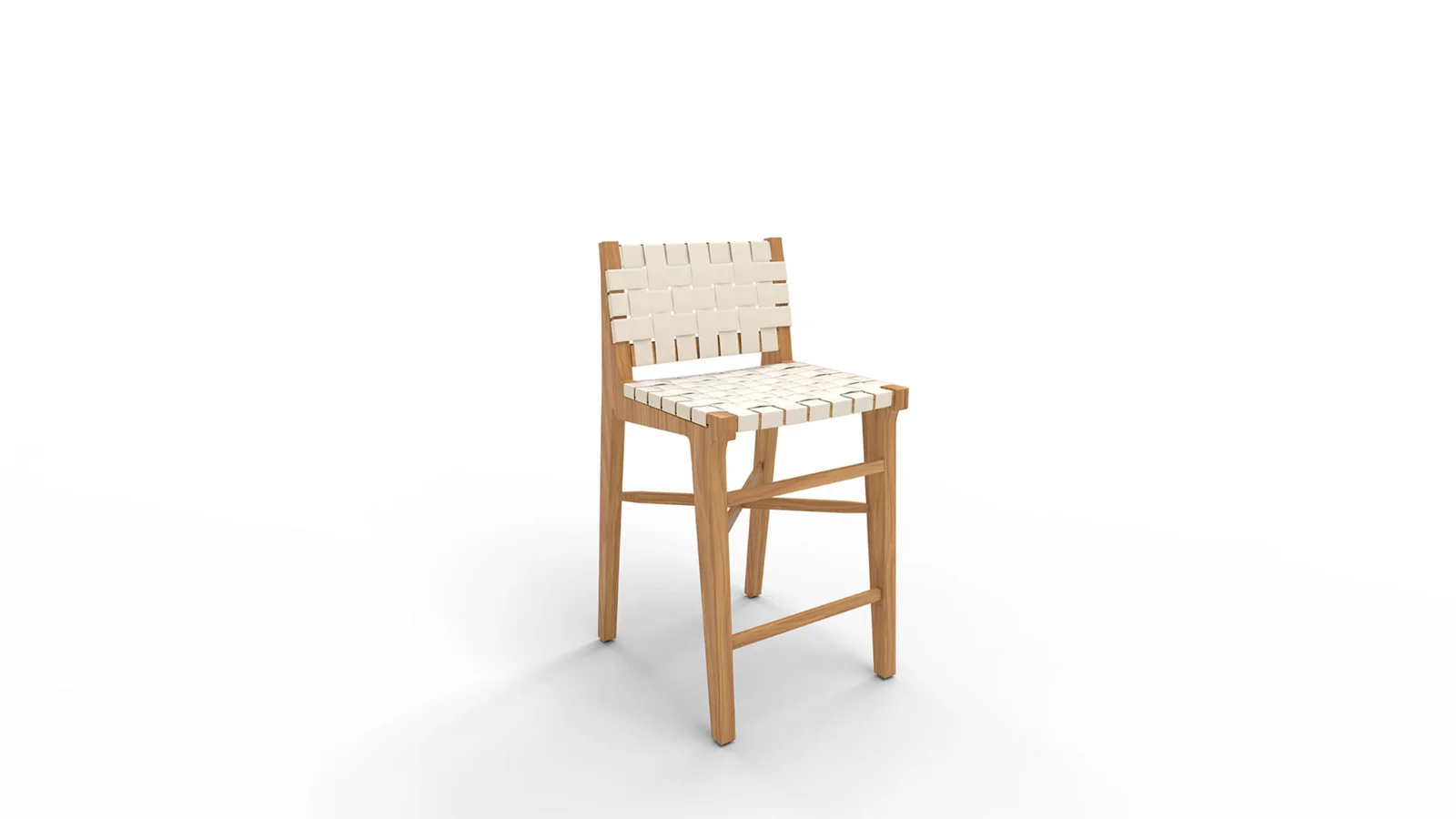 Taj White Leather Strap Bar Stool - Image 5