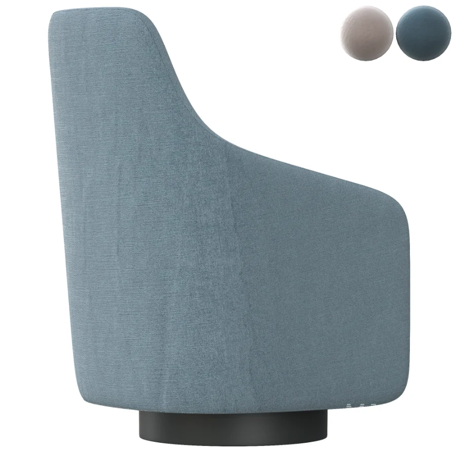 Swivel_fabric_armchair_with_armrests_and_headrest - Image 3