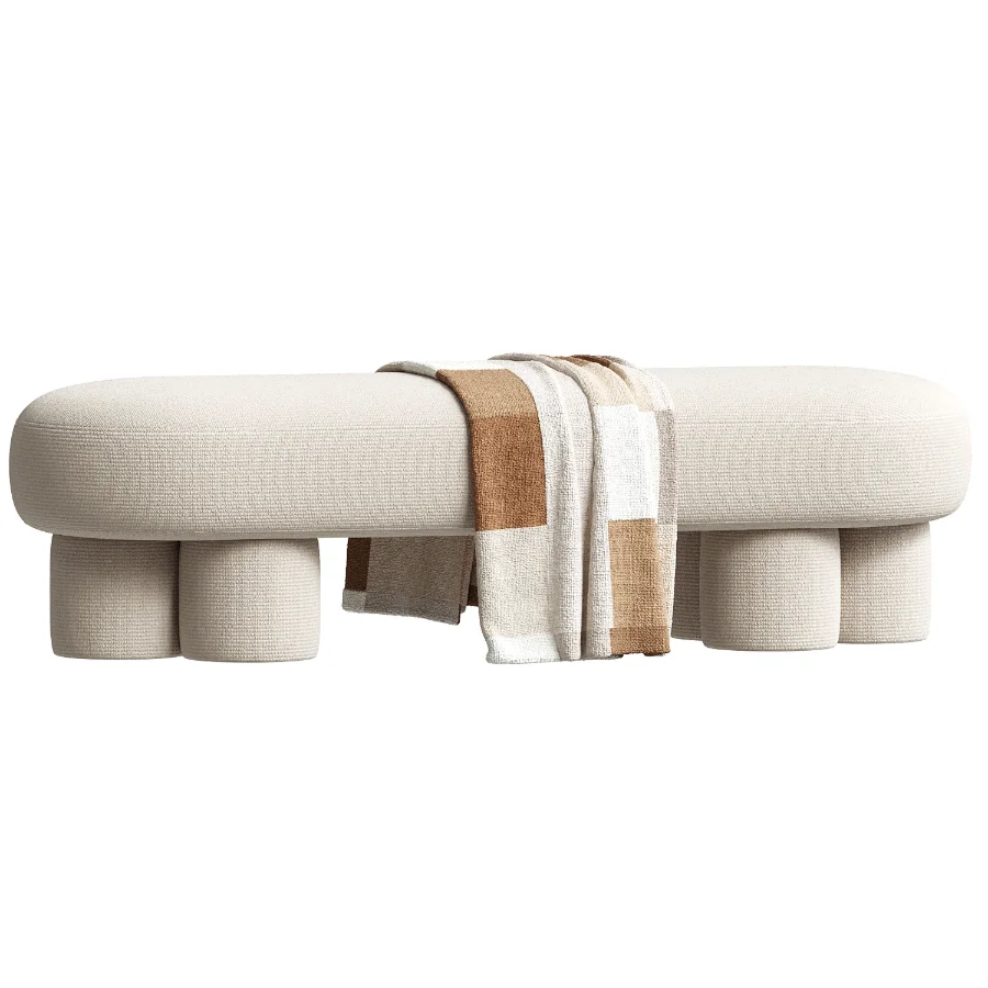 Estelle Mid Beige Ottoman - Image 1