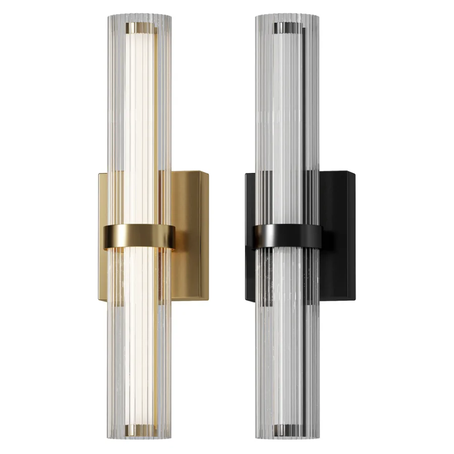 Soren Fluted Glass LED Tube Wall Sconce - Image 1
