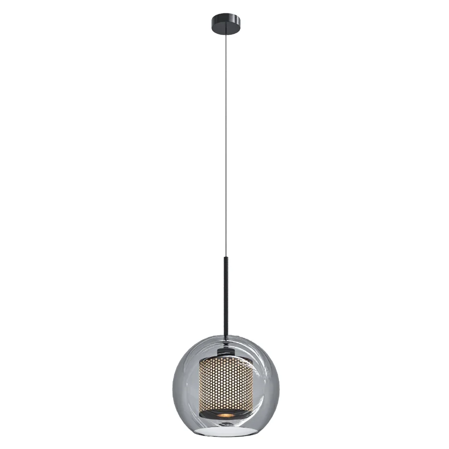 Chiswick Glass Shade Brass Fitting Pendant Light - Image 2