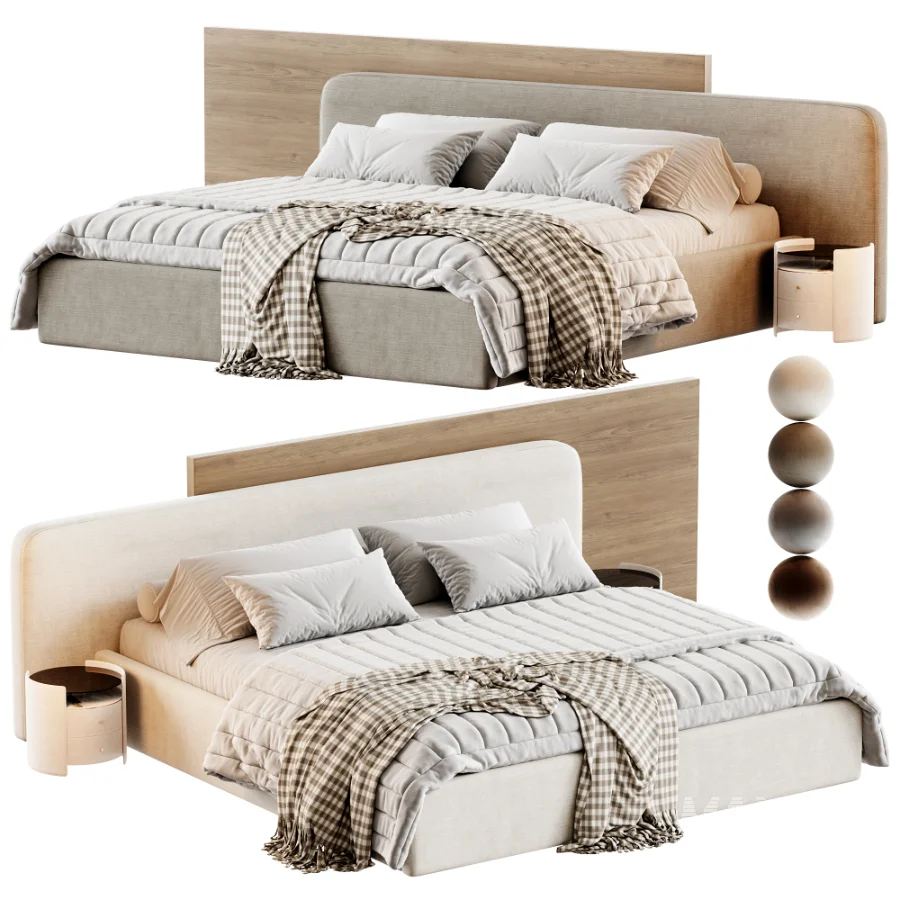 Modern Double Bed 04 - Image 1