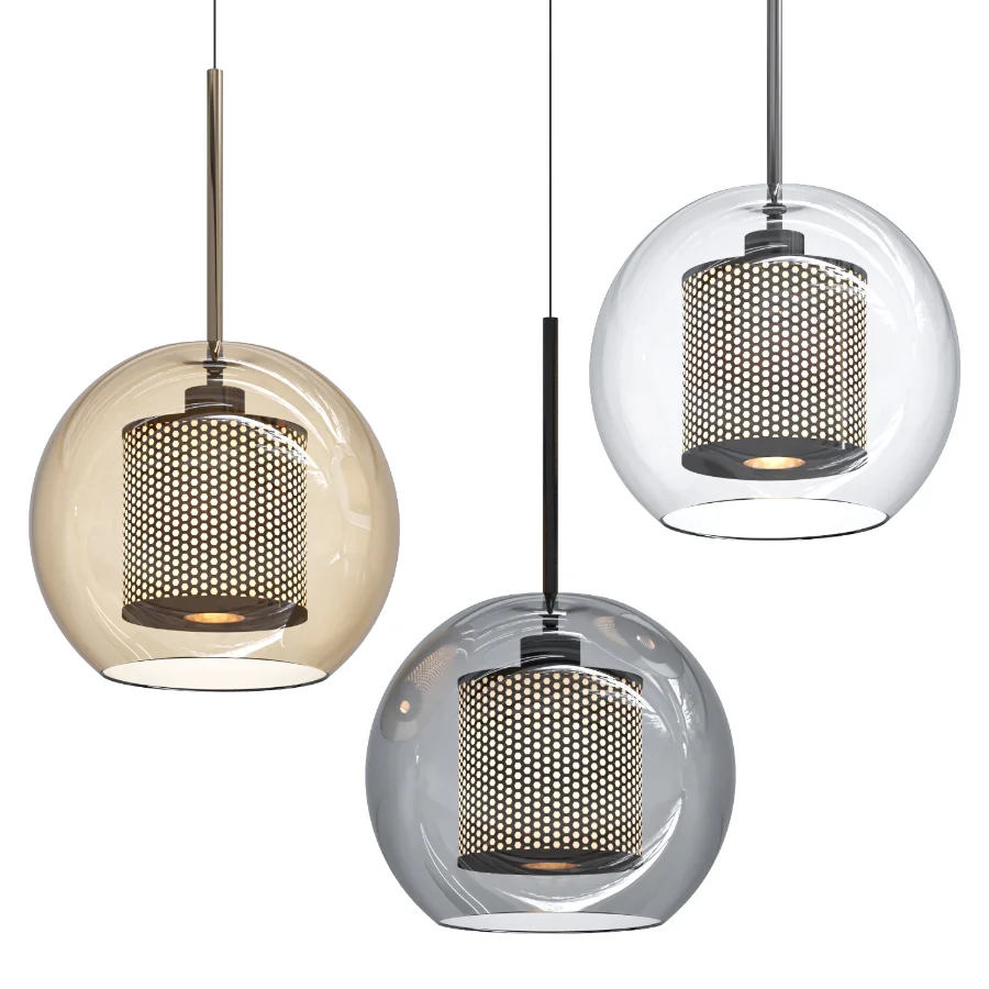 Chiswick Glass Shade Brass Fitting Pendant Light - Image 4