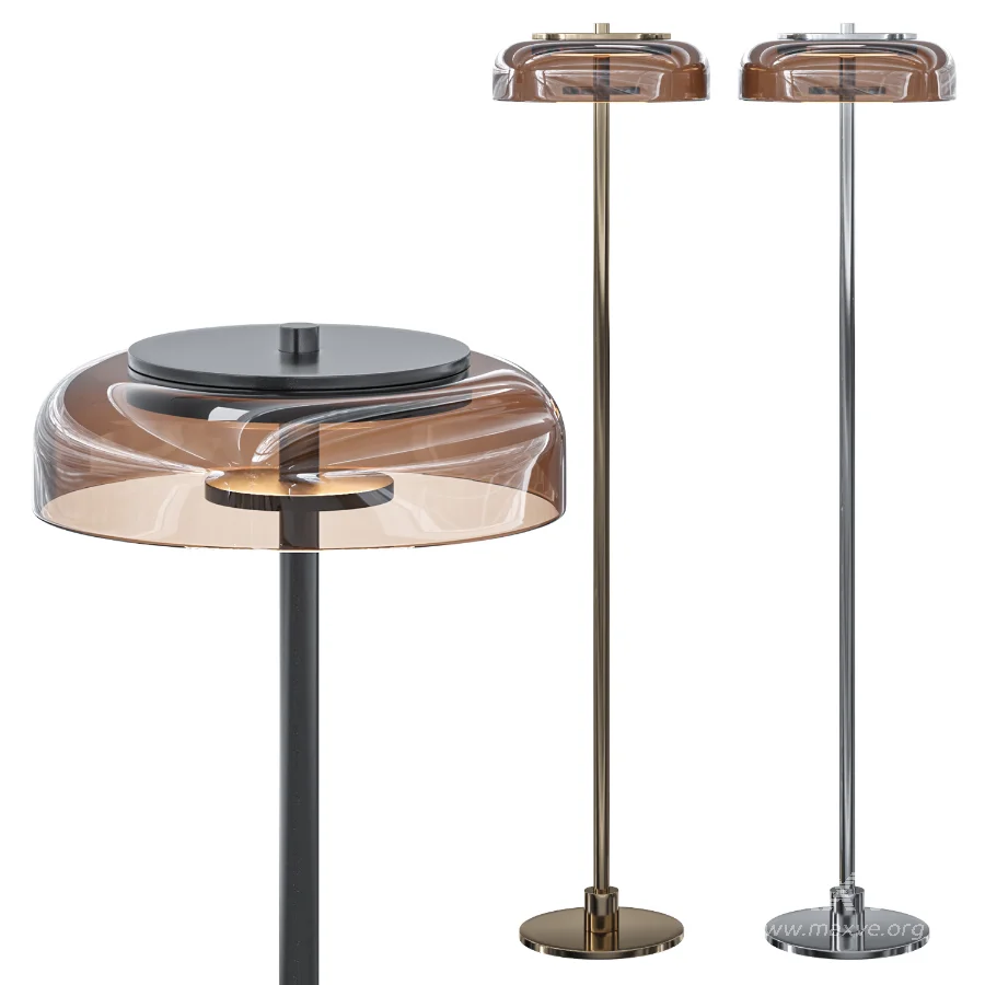 Small mouth blown LED floor lamp Blossi - Image 3