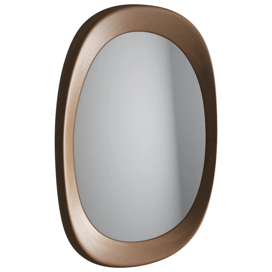 Asymmetrical Wooden Frame Mirror 03 - Image 2