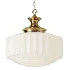Vintage Brass Pleated Milk Glass Pendant Lamp - Thumbnail 2
