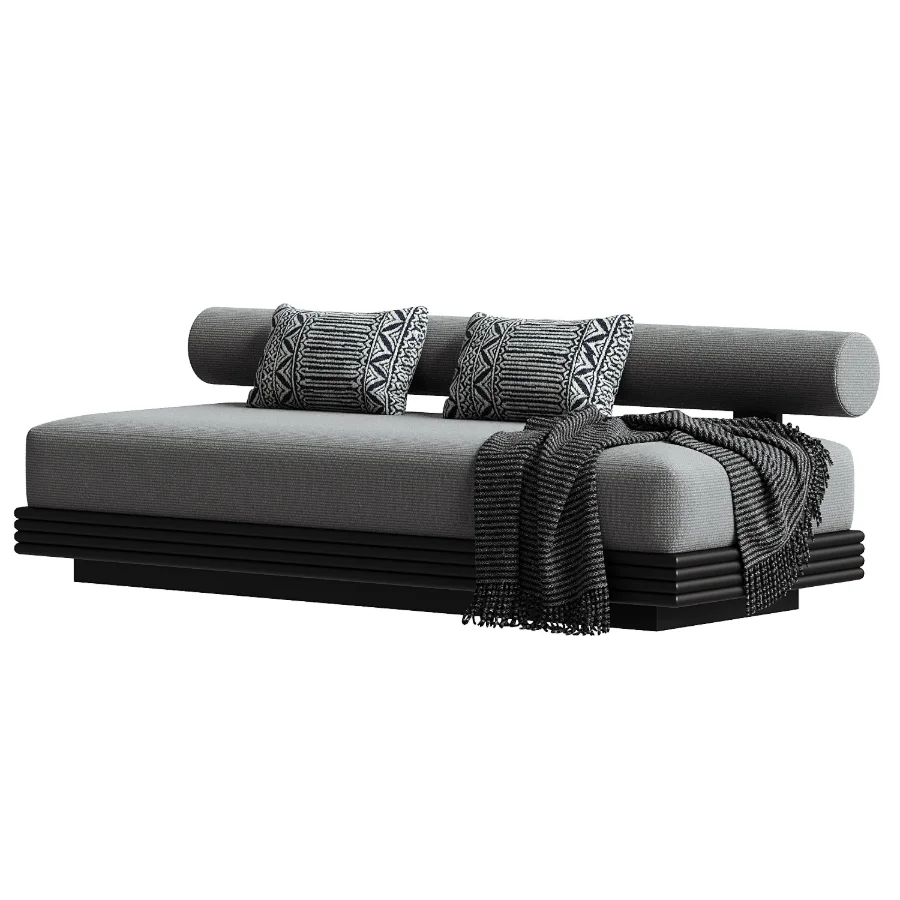 Collins Aluminum 2 Seat Armless Sofa - Image 1