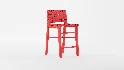 Taj White Leather Strap Bar Stool - Thumbnail 8
