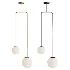 Modern brass chandelier with two shades - Thumbnail 1