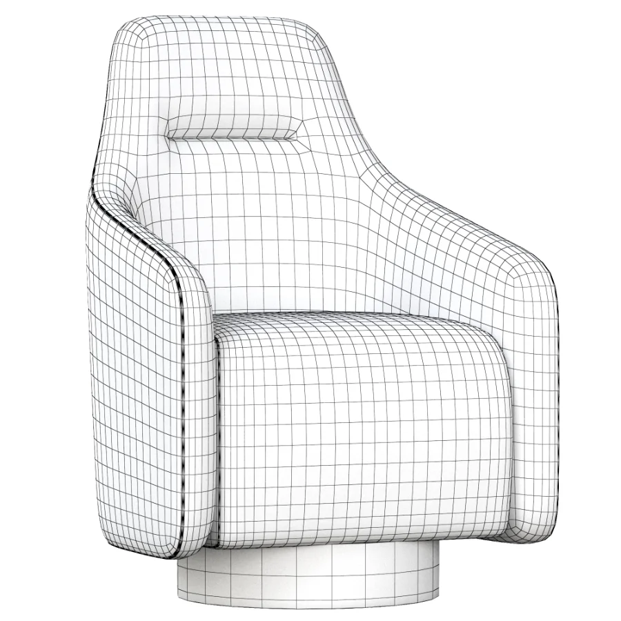 Swivel_fabric_armchair_with_armrests_and_headrest - Image 1