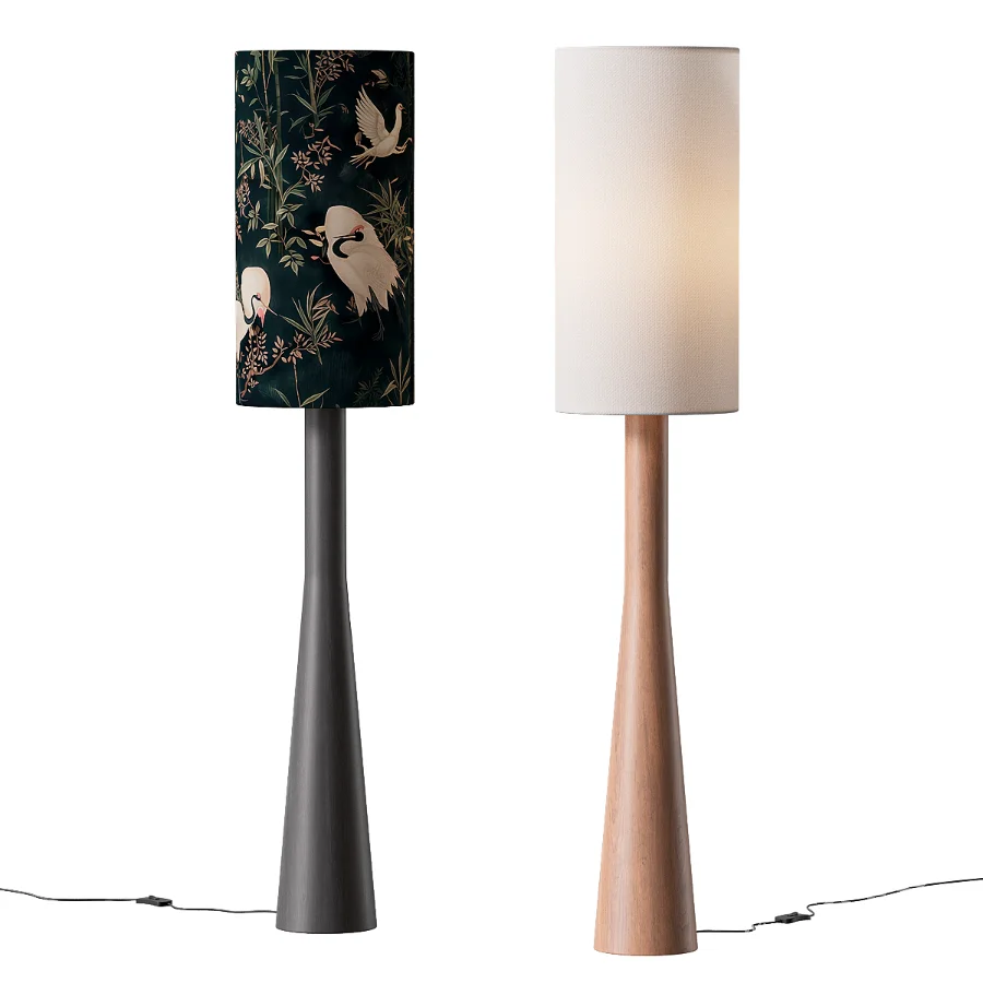 Minimalist Japandi Linen Floor Lamp - Image 3