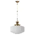 Vintage Brass Pleated Milk Glass Pendant Lamp - Thumbnail 1
