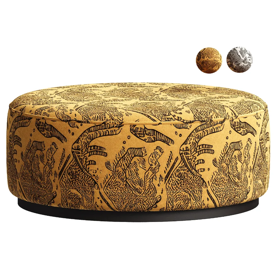 Aldora Round Ottoman Lulu and Georgia - Image 1