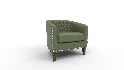 Leather Barrel Accent Chair - Thumbnail 2