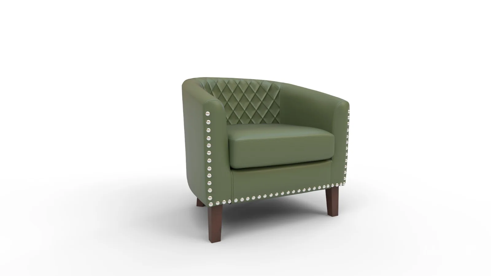 Leather Barrel Accent Chair - Image 2