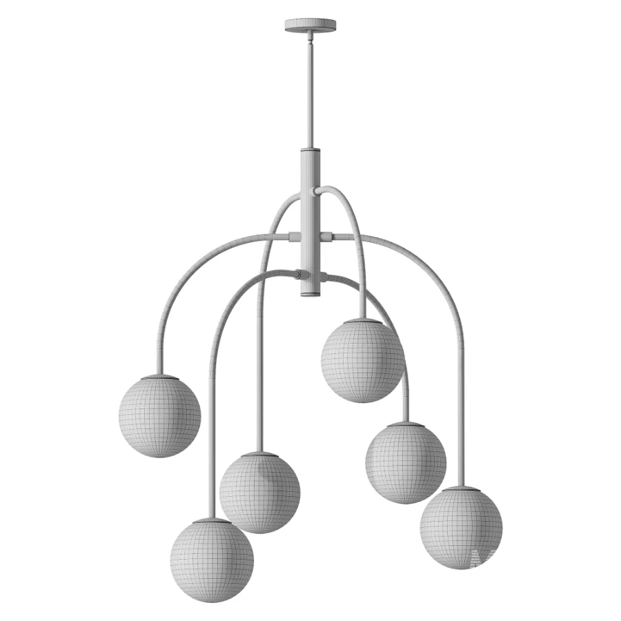 LamQee 6 Lights Mid Century Modern Chandelier - Image 3
