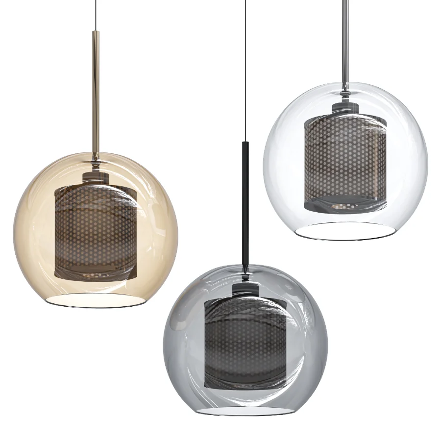 Chiswick Glass Shade Brass Fitting Pendant Light - Image 3