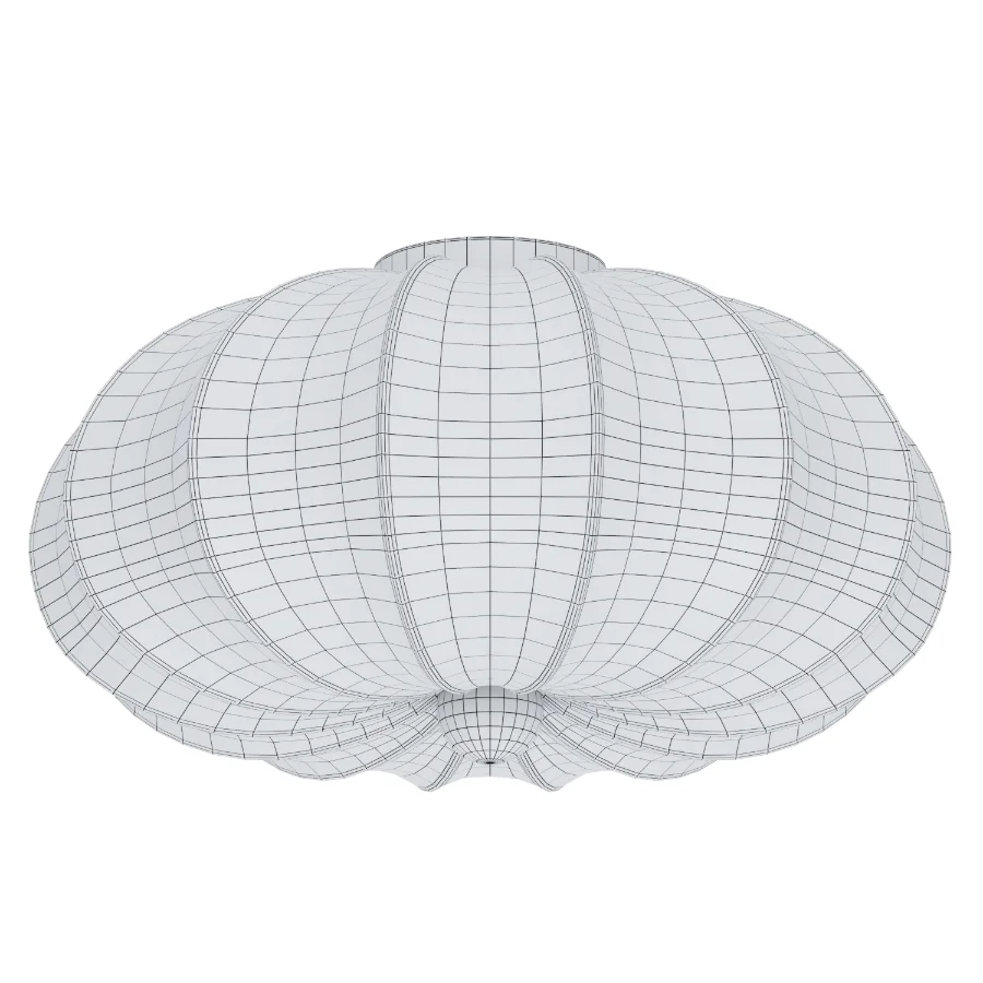 Japanese Vintage Fabric Curved Ceiling Light - Image 3
