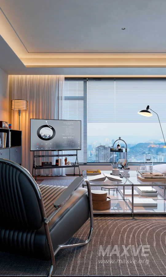 Modern living room and dining room interior scene - Image 7