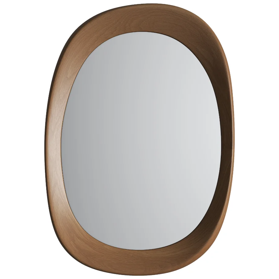 Asymmetrical Wooden Frame Mirror 03 - Image 1