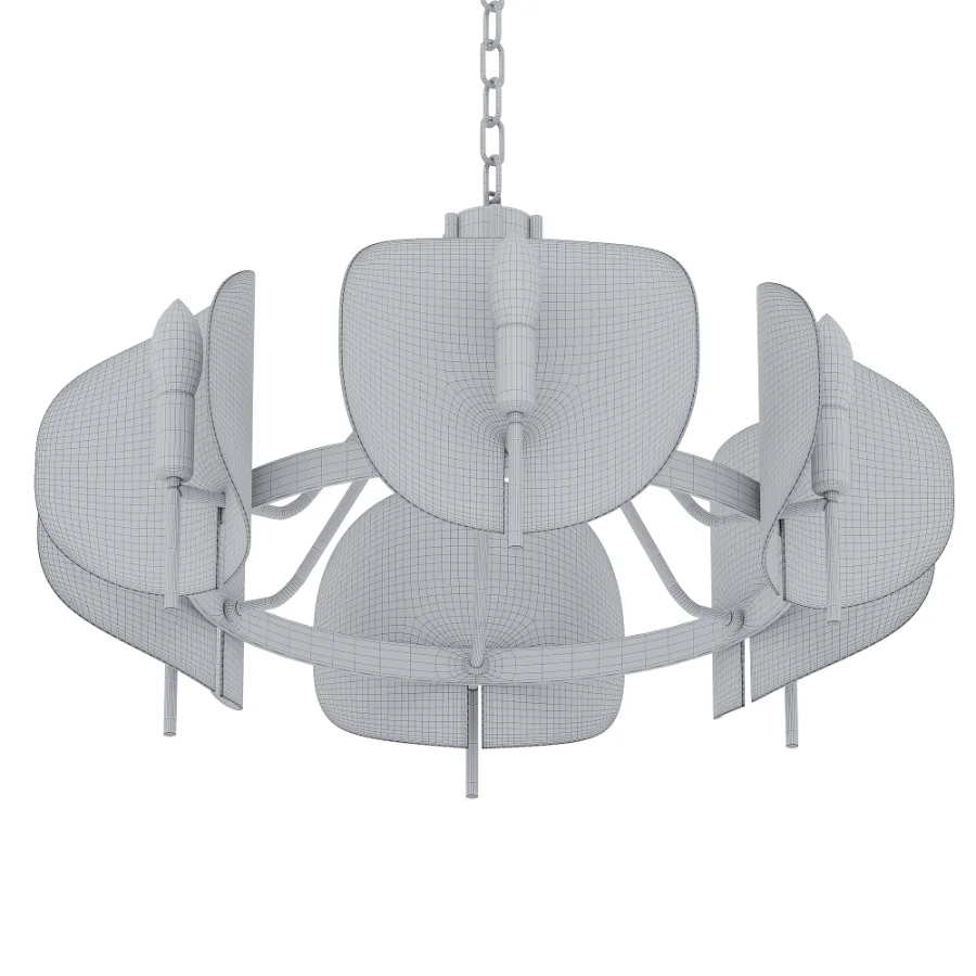 Modern Wagon Wheel 6-Light Chandelier - Image 4