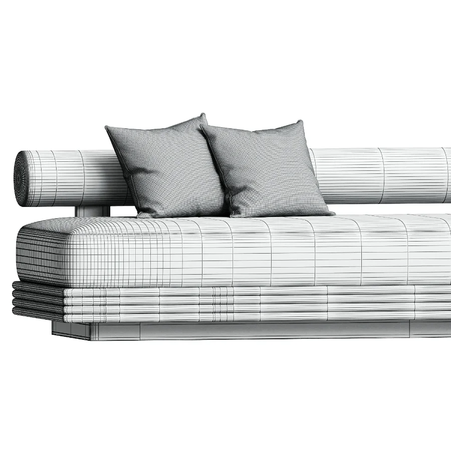 Collins Aluminum 3 Seat Armless Sofa - Image 2