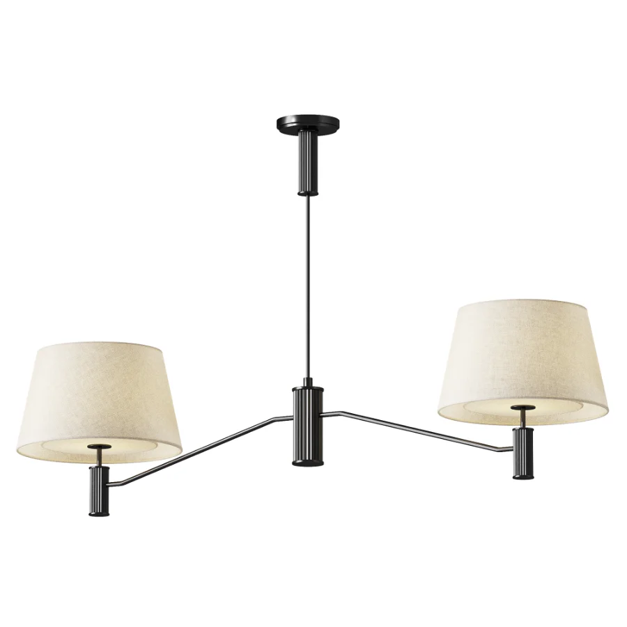 Black Fabric Double Ceiling Lamp - Image 2