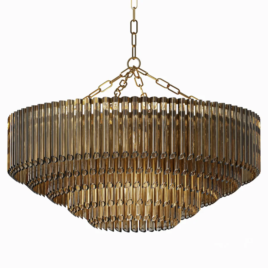 Petalia Wide Brass Chandelier - Image 2