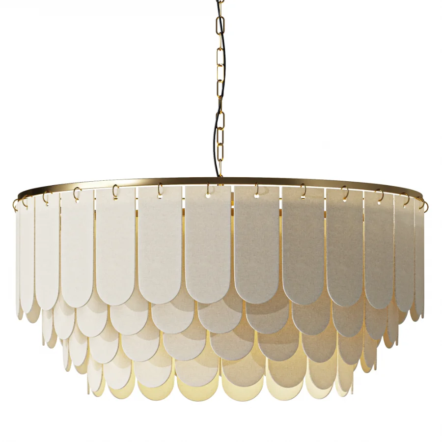 Cynthia Contemporary Layered Fabric Pendant Light - Image 2