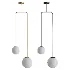 Modern brass chandelier with two shades - Thumbnail 3