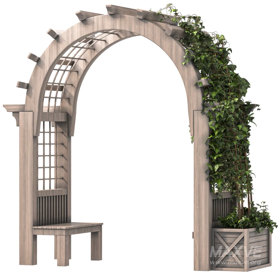 Wooden Garden Arbor 04 - Image 3