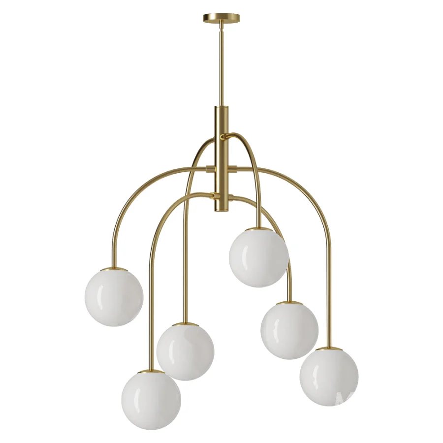 LamQee 6 Lights Mid Century Modern Chandelier - Image 2