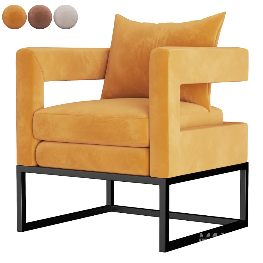 ALEX_NAVY_VELVET_CHAIR - Image 1