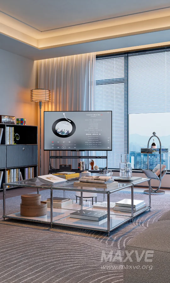Modern living room and dining room interior scene - Image 4