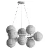 MyFar Aerton Nickel White Glass Molecule Chandelier 9 Light - Thumbnail 3