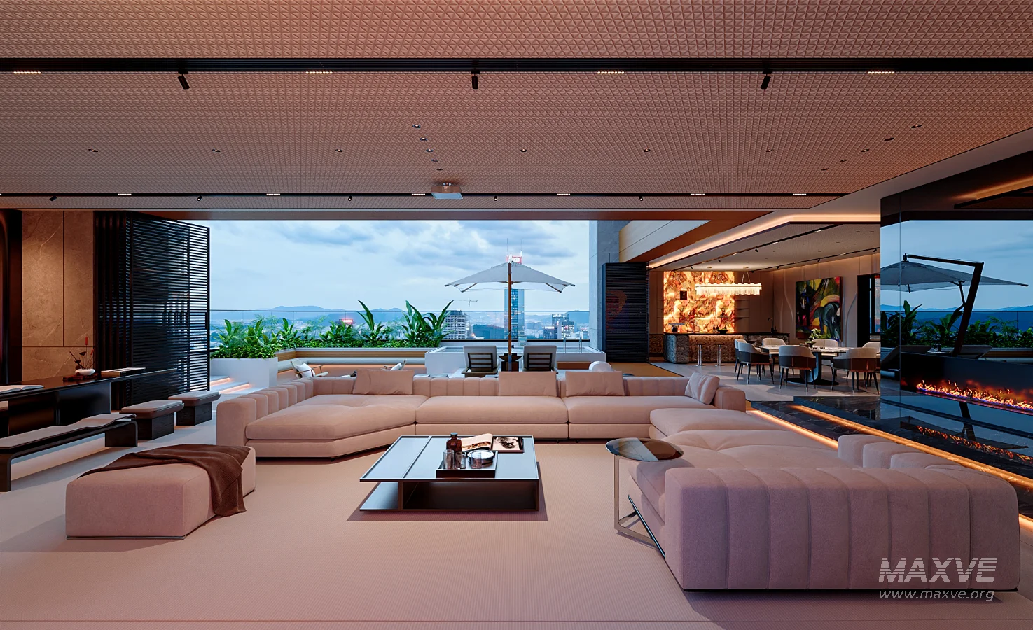 Modern scenic open balcony living room dining room - Image 6