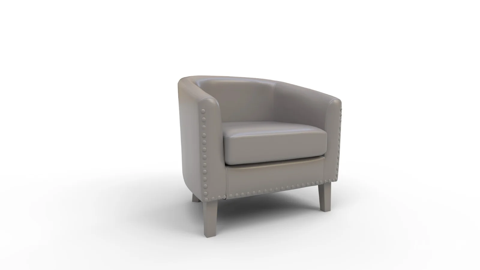 Leather Barrel Accent Chair - Image 6