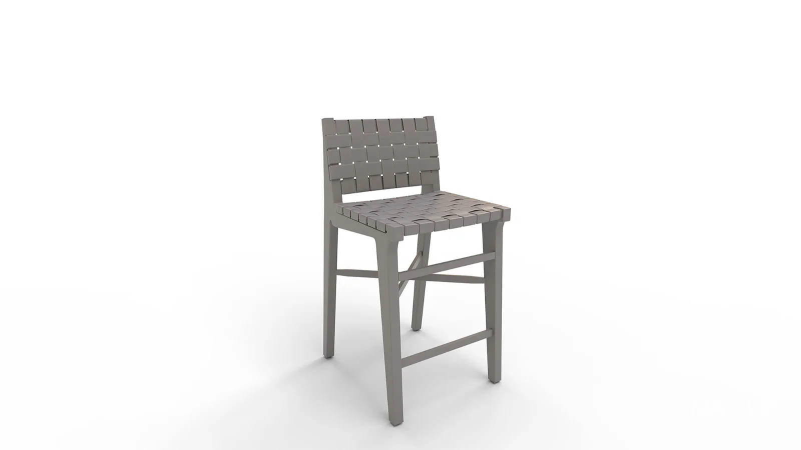 Taj White Leather Strap Bar Stool - Image 3